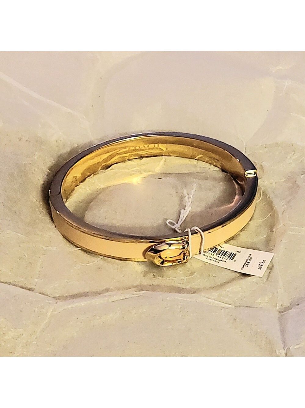 Coach Hinged Bangle Bracelet Rose Gold Silver Gold - Picture 7 of 7